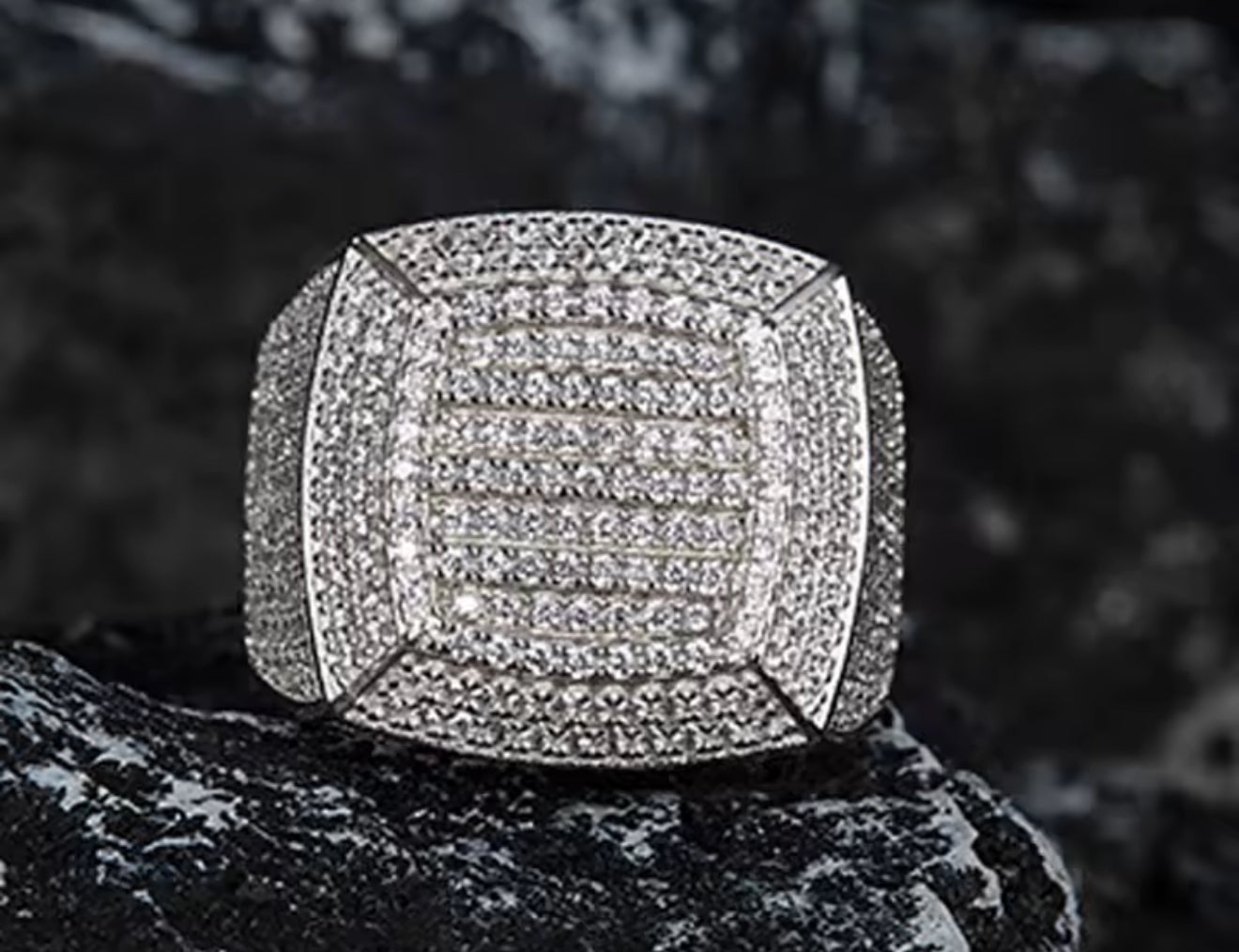 Moissanite Hip hop ring
