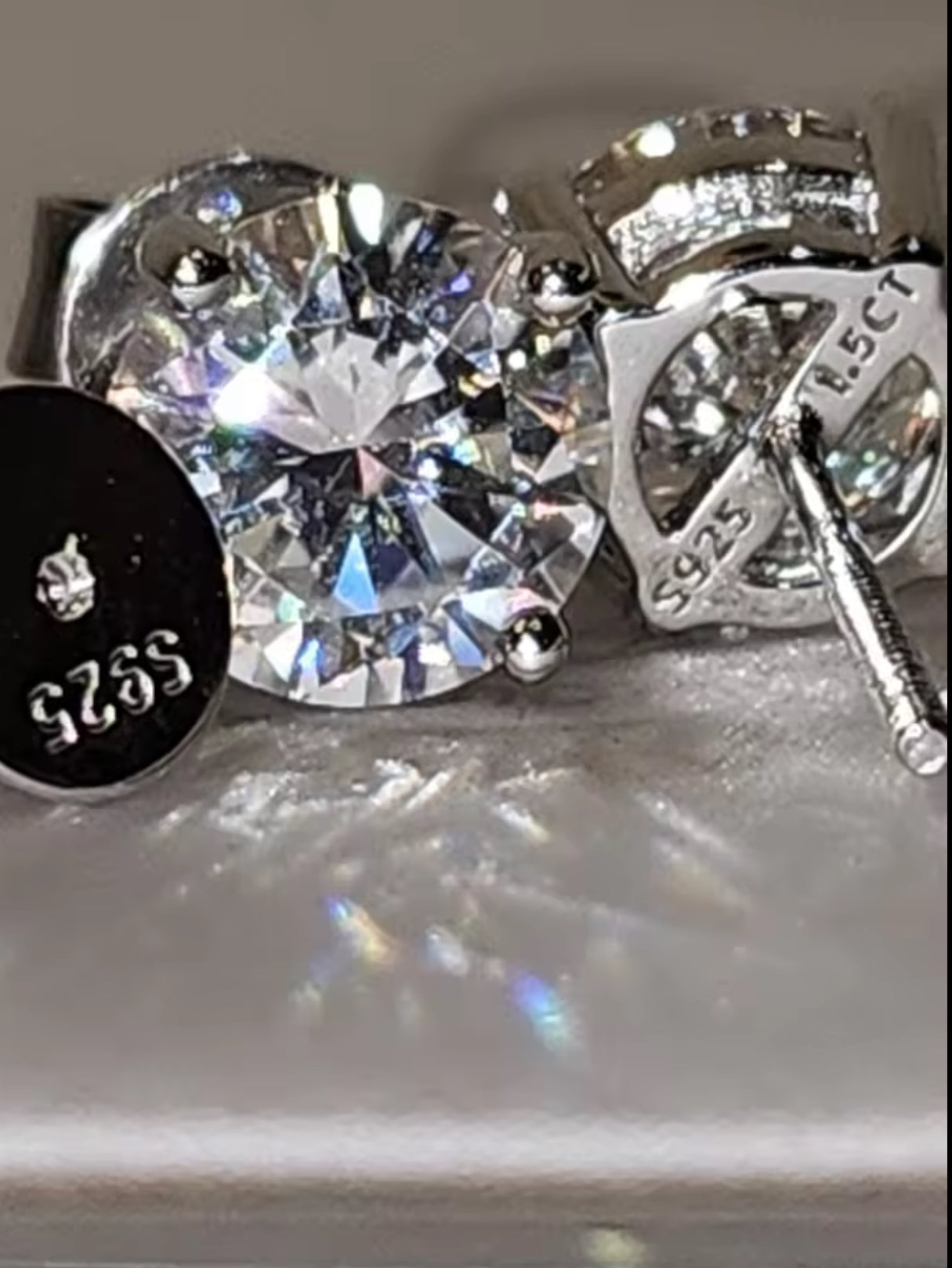 VVS Moissanite Screw Back Earrings – 925 Sterling Silver (3mm–10mm)