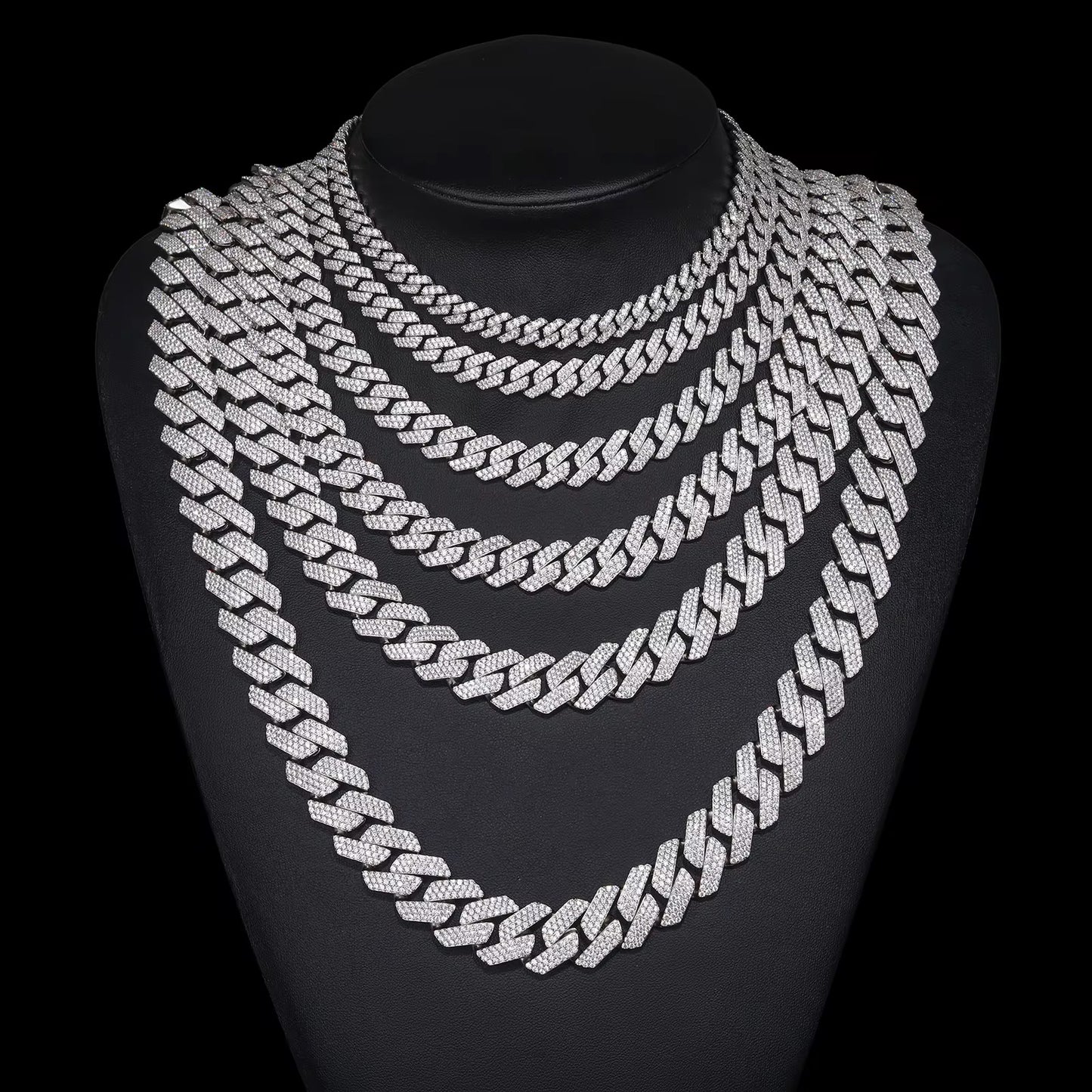 VVS Moissanite Iced Out Cuban Chain – 925 Sterling Silver (6–18mm)
