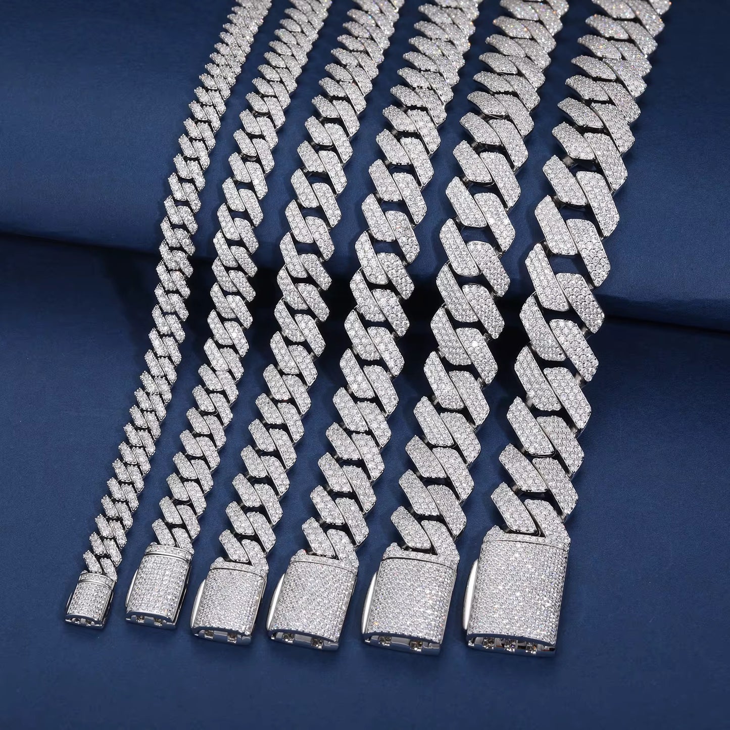 VVS Moissanite Iced Out Cuban Chain – 925 Sterling Silver (6–18mm)